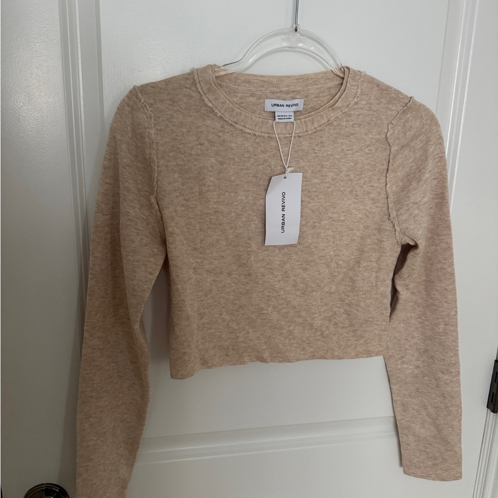 Urban Revivo Tan Long Sleeve Knit Top